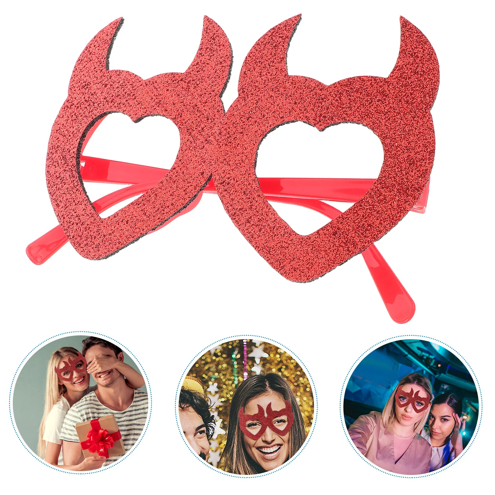 

Heart Shaped Glasses Valentines Day Stylish Heart Glasses Wedding Party Photo Booth Props Comfortable Fit Red Cupid Wings