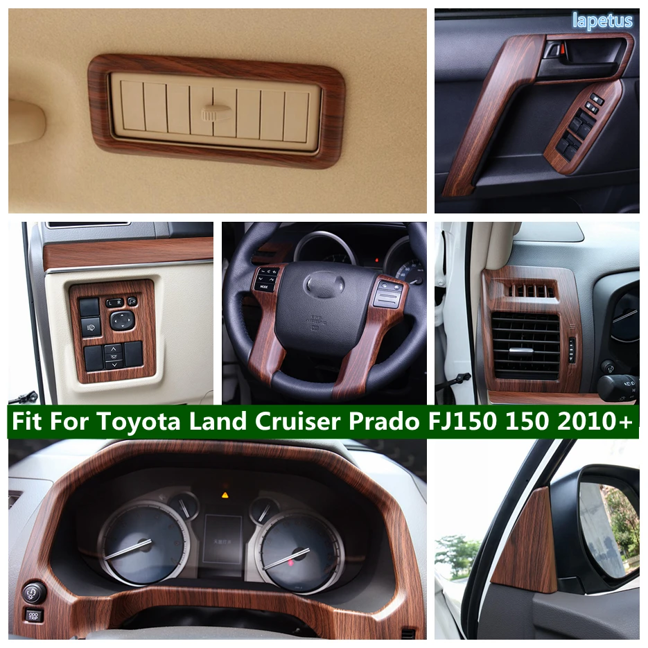 

Steering Wheel / Head Light Switch Button Cover Trim Wood Grain Accessories For Toyota Land Cruiser Prado FJ150 150 2010 - 2020