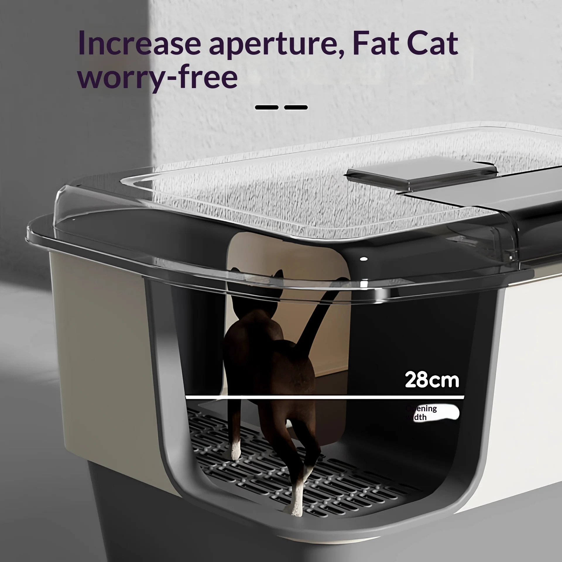Caja de arena extragrande con túnel cerrado para gatos y control olores - imagen 4