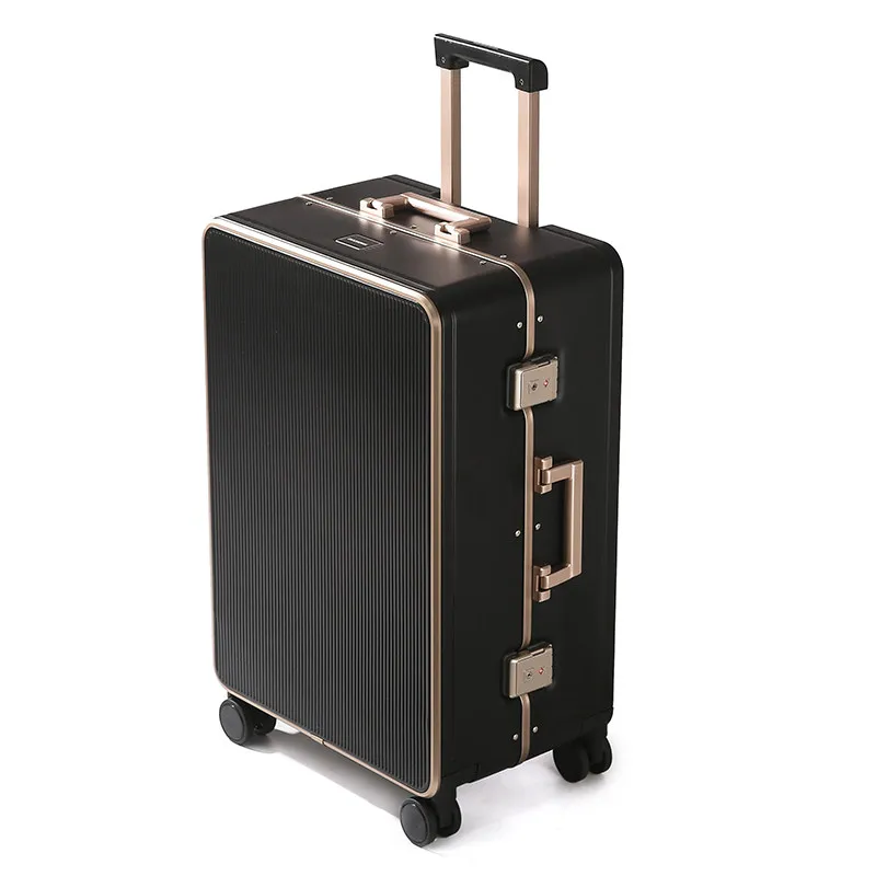 24 Inch Fashion Luggage Aluminum Frame with Durable PC Trolley Case 28 Inch Large Capacity Suitcase on Silent Wheels Carrier 20