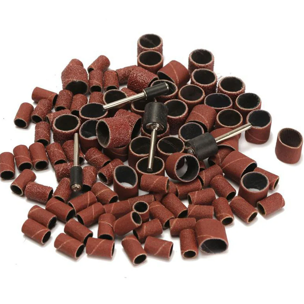 104개 네일 드릴 비트 세트 매니큐어 도구 키트 큐티클 클린 네일 그라인딩 살롱 및 가정용 다크 레드