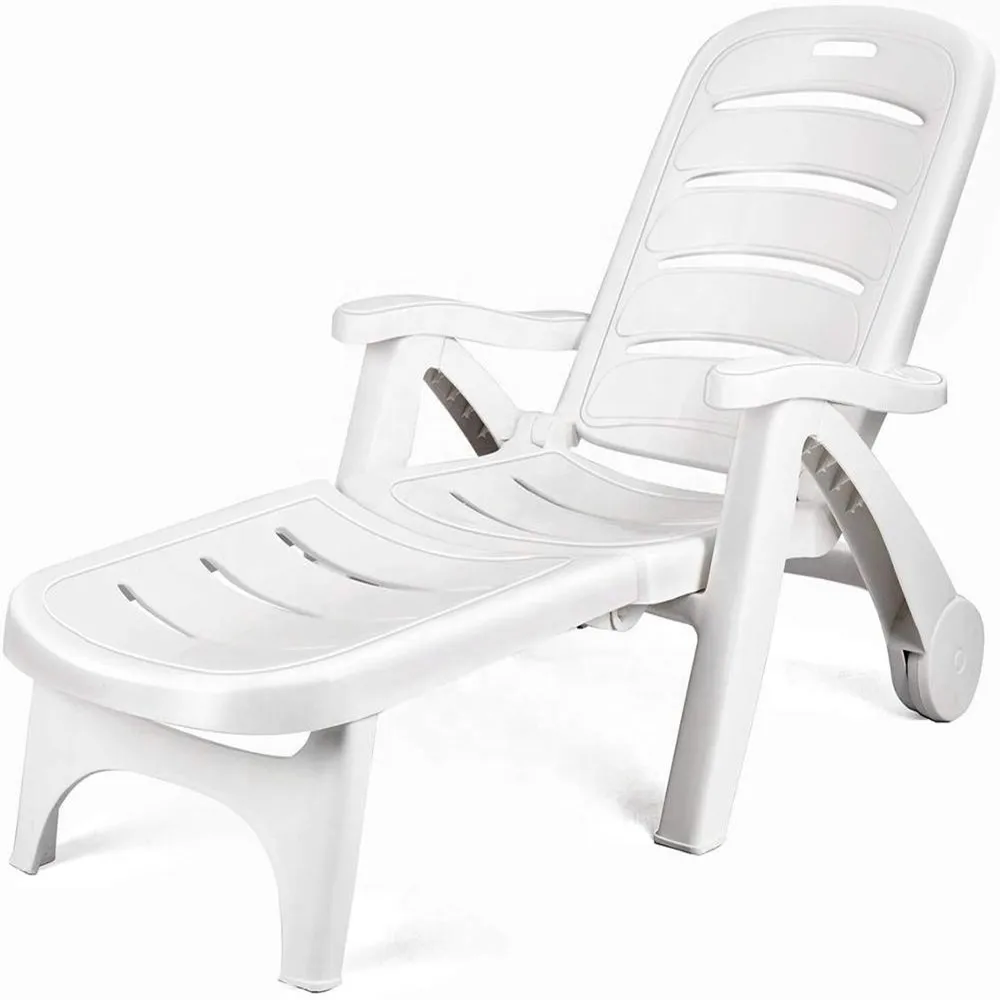 Chaise de plage pliante en plastique, chaises longues, meubles de loisirs extérieurs, chaises à coussin, Davey