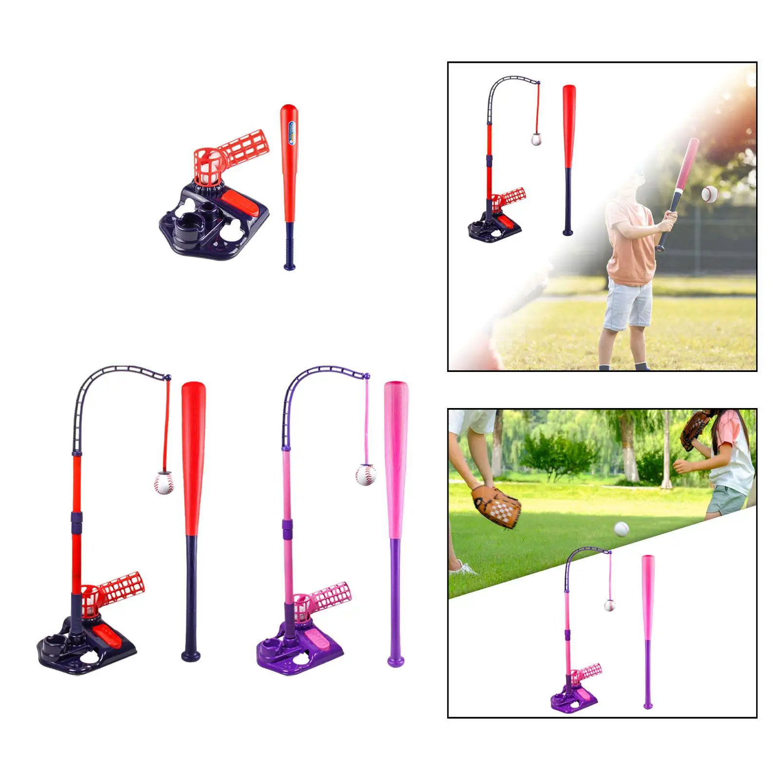 Kids Baseball Pitching Machine Playing Outdoor Sports Training Equipment Batting Machine for Age 8-12 Kids Children Boys Girls