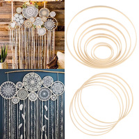 5Pcs Wooden Hoop DIY Dream Catcher Bamboo Rings Handmade Craft Wedding Birthday Party Decoration Home Garden Wall Hanging Decor