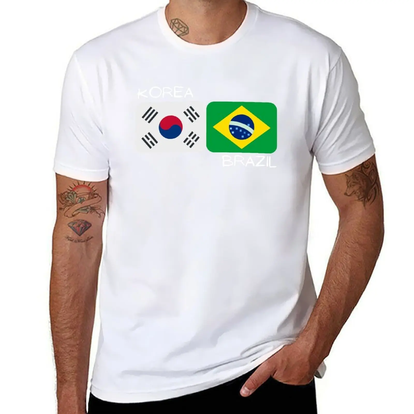 

Korean Brazilian - Korea and Brazil T-Shirt man graphic t shirt anime t shirts oversize T-Shirt