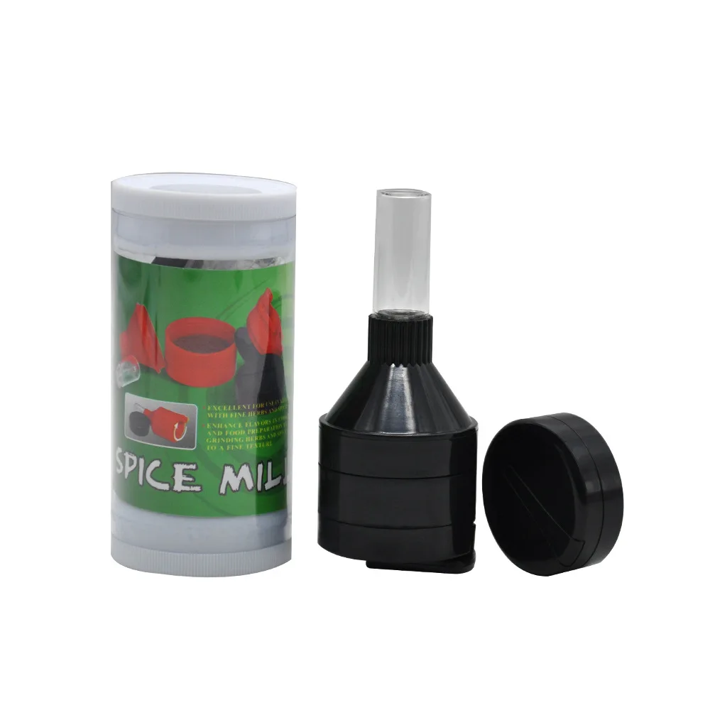 43mm Hand Grinder Diameter with Filler Tobacco Herb Crusher Storage Aluminum Grinders Smoke Pipe Cigarette Accessories