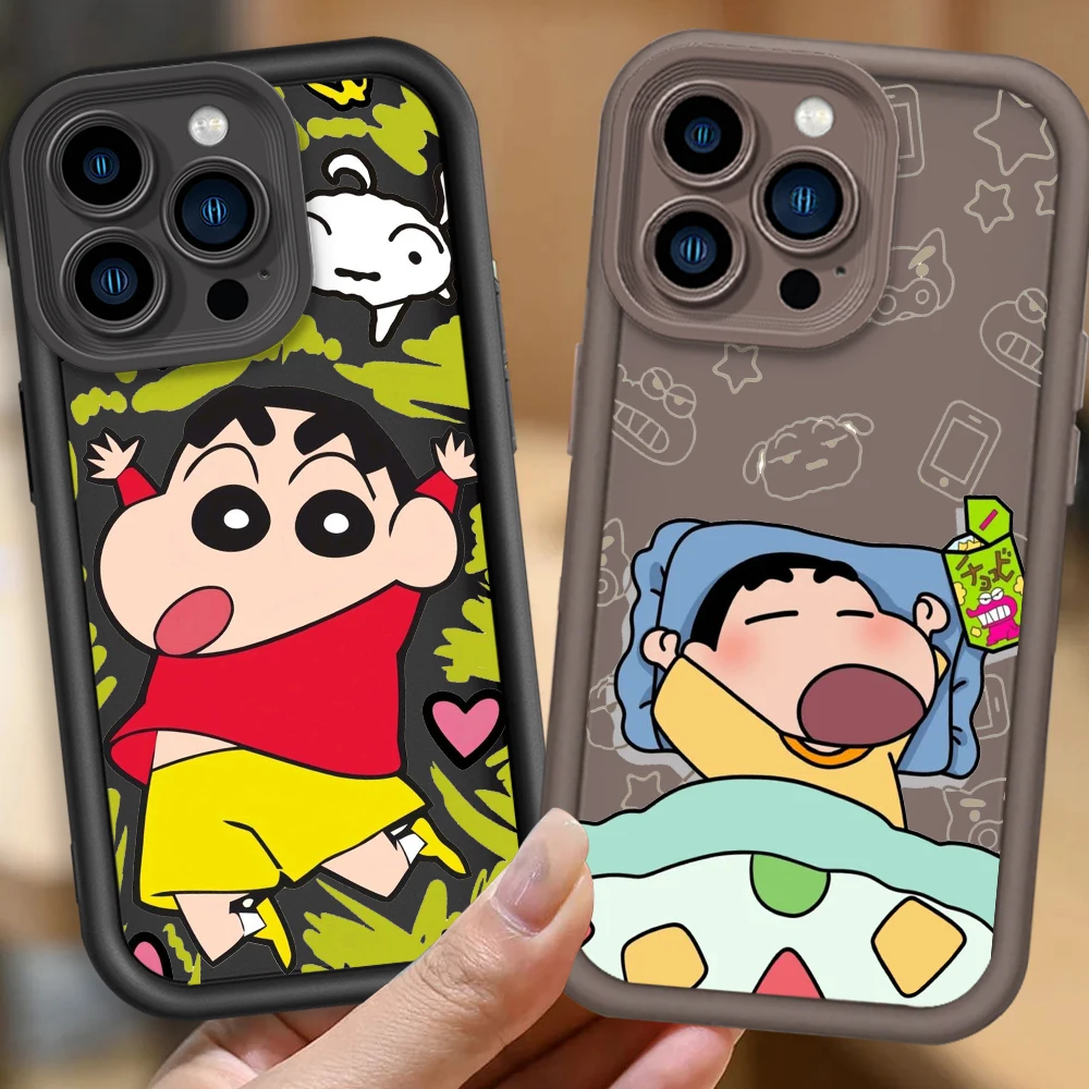 Crayon Xiaoxin Anime Fashion Eye Ladder For Apple iPhone 15 14 13 12 11 XS XR X Pro Max Plus Back Phone Case