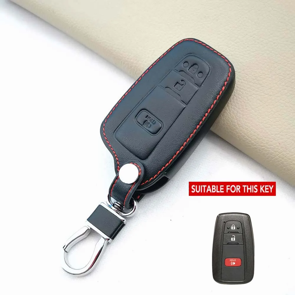 2022 New Soft Genuine Car Key Case Cover For Toyota Prius Camry Corolla C-HR CHR RAV4 Prado 2018 Keychain Remote Control Set