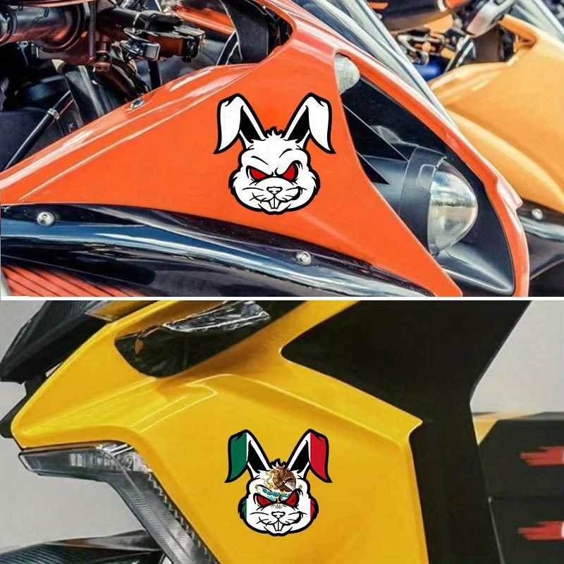 Angry Red Eye Rabbit Vinyl Decal Waterproof UV Resistant Sticker Scratch Cover For Car Motorcycle Body Modification Decor