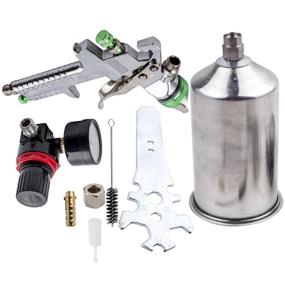 

2.5mm HVLP Gravity Feed Air Spray Gun Kit With Regulator Gauge Paint Sprayer Set