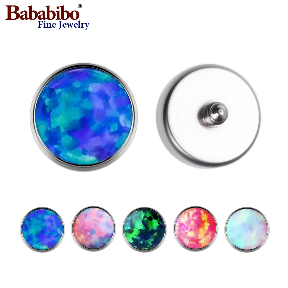 3mm 4mm 5mm 7mm 14G Opal Round Internally Threaded Titanium Microdermals Dermal Piercing Jewelry Anchor Tops