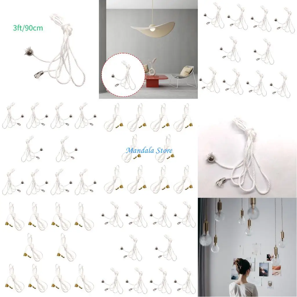 

U2JC 10Pcs Modifiable Ceiling Change Cord Cotton Rope For Fan Light Replacement Twist Complimentary Plan