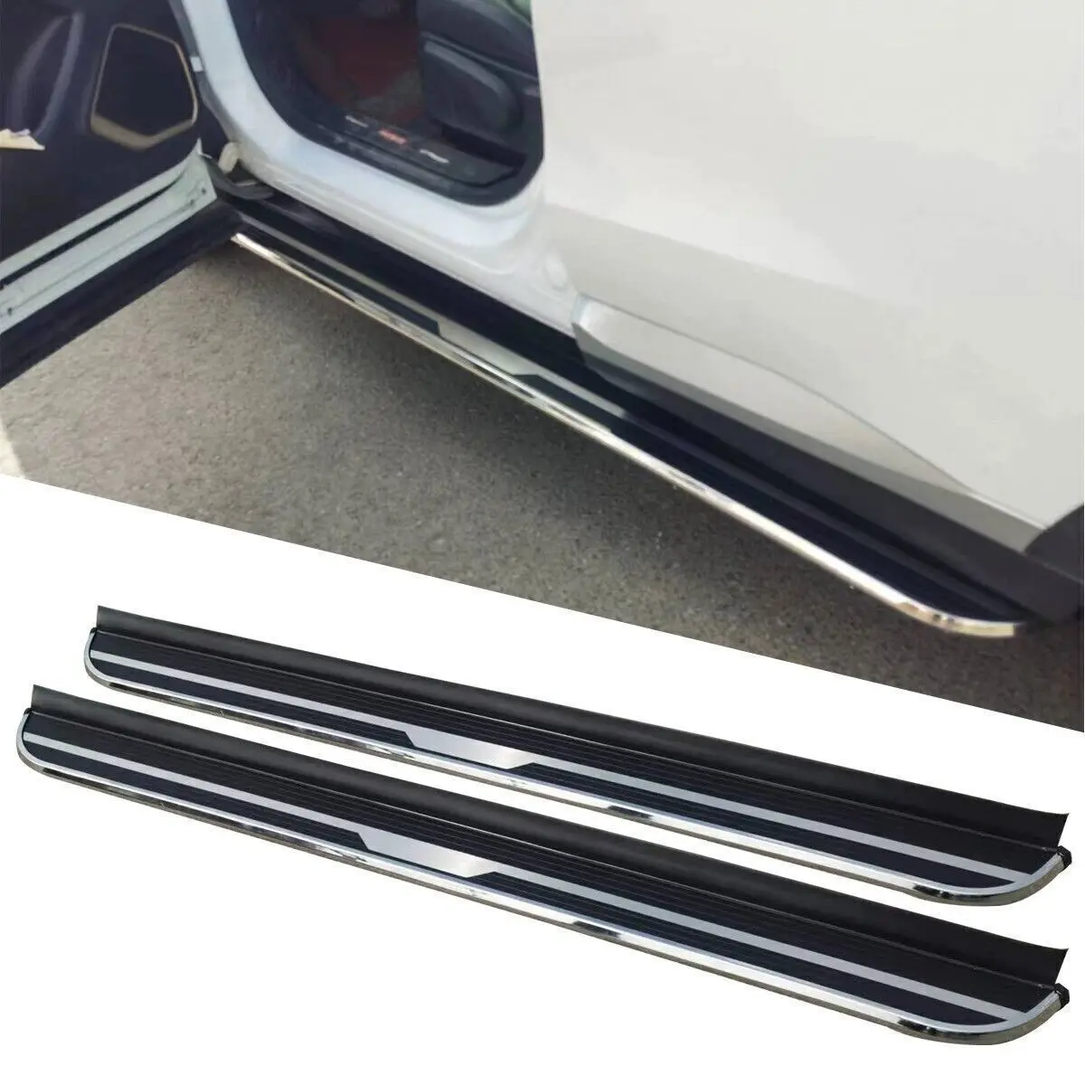 

2Pcs Fixed Door Side Step Running Board Nerf Bar Fits For Volkswagen VW ID.4 2020-2023