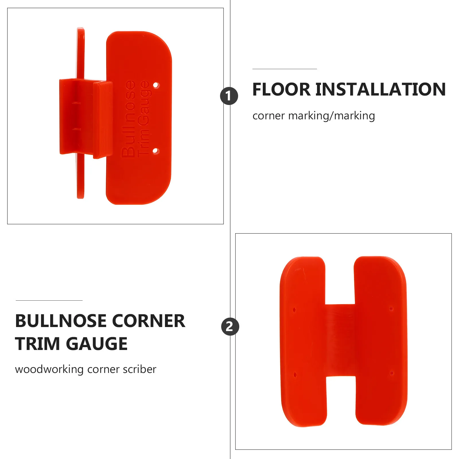 Bullnose Trim Gauge Plastic Sturdy Flush Trim Tool Floor Corner Marking Aid Wood Working Marking Gauge for Flooring Project