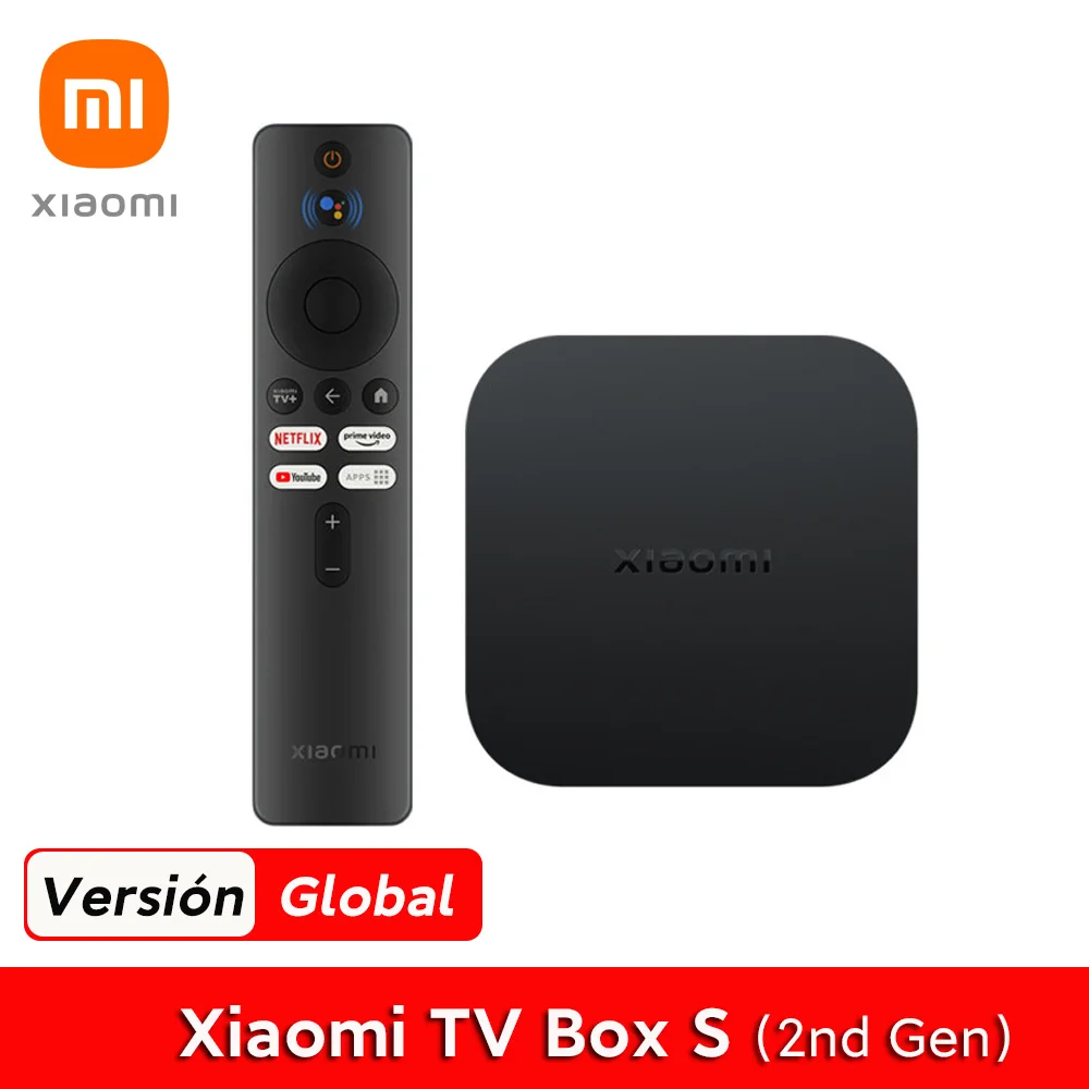 Global Version Xiaomi TV Box S (2nd Gen) 4K Ultra HD Streaming Media Player HDR 2GB 8GB WiFi Smart TV Box Compatible Netflix