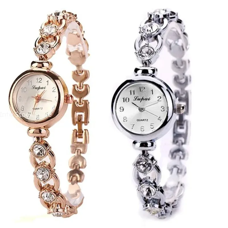 

2024 Ladies's Wristwatch Alloy Rhinestone Luxur Watch for Women Casual Quartz Bracelet Watch