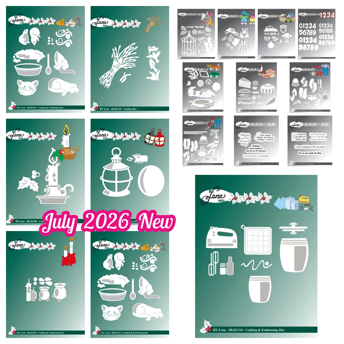 Candles Cats & Mice Winter Christmas Household & Pet Lantern by Lene Metal Cutting Dies for DIY Scrapbooking Diary July 2026 New