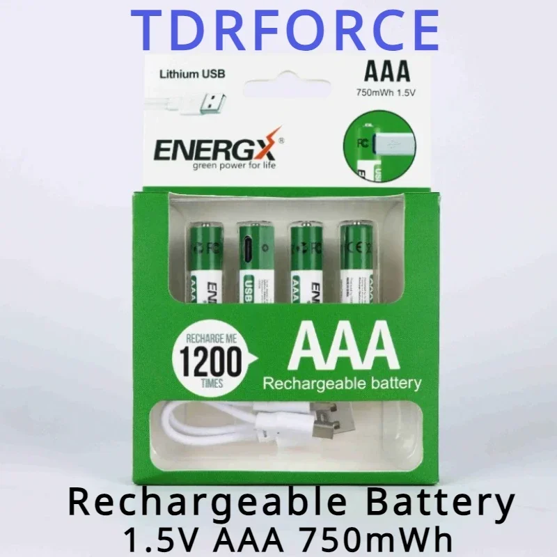 

1.5V AAA/AA Rechargeable Battery 750/2600mWh 18650 USB Rechargeable Batteries Lithium Digital Battery for Mouse Remote Toy