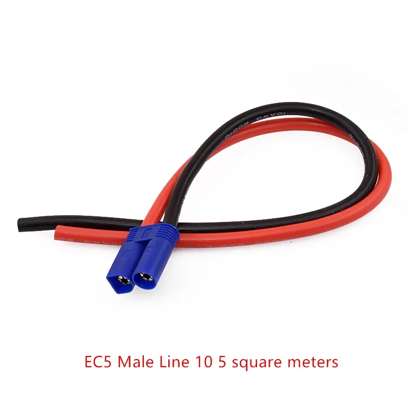 1PCS EC5 10AWG Silicone Cable EC5 Male Plug/Female Jack Pigtail Wire Connector for RC Battery Toys Pigtail Wire Length 30CM