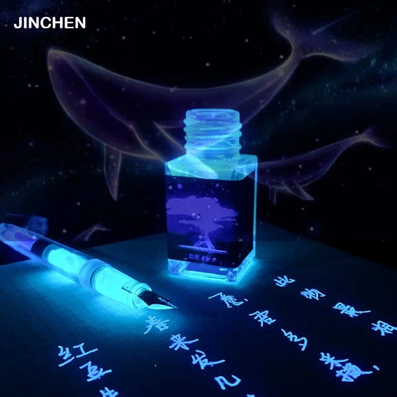 JINCHEN Colorful Fluorescent Fountain pen Ink Purple Glow Ink For Diary Colored Ink Bottles Stationery School Office Supplies