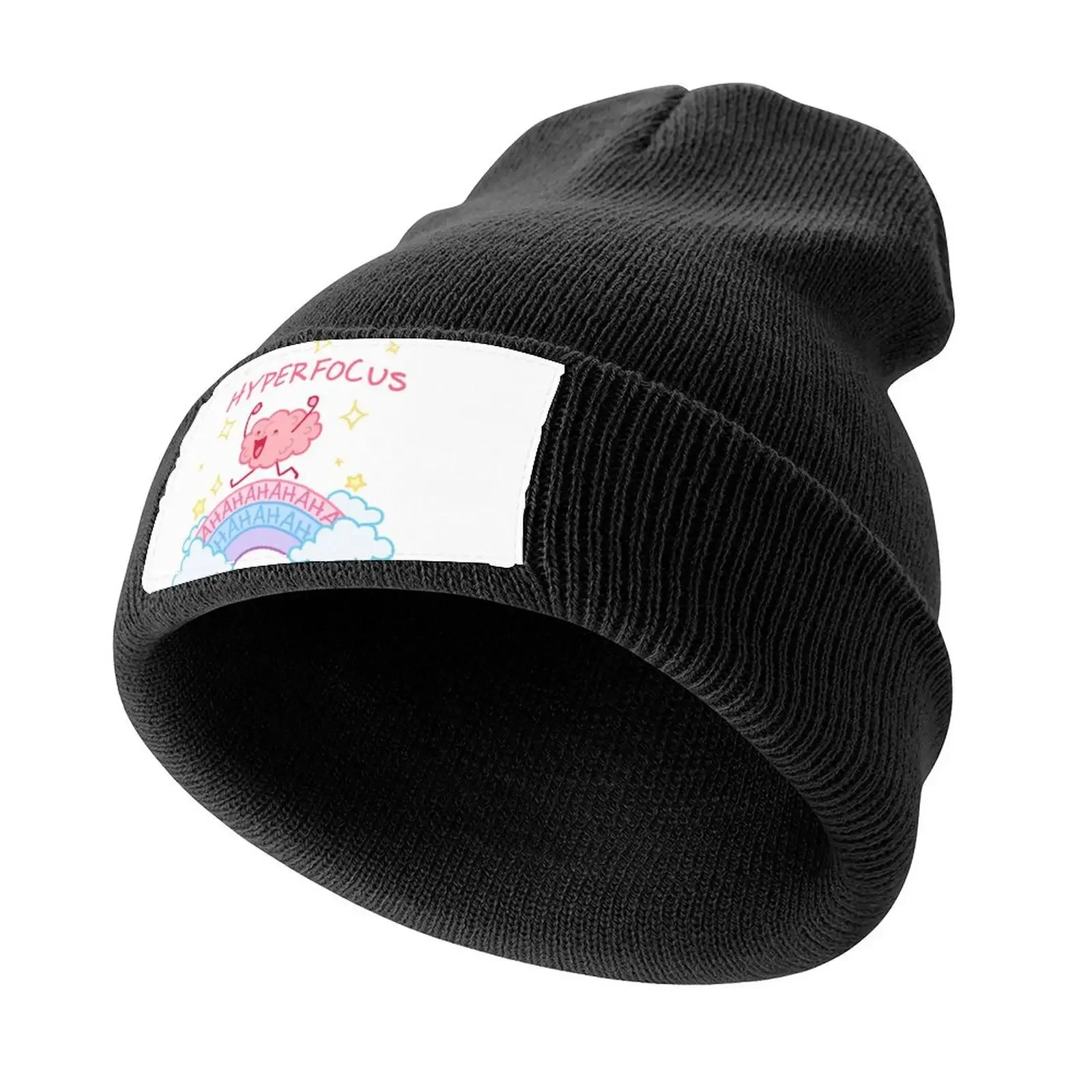 ADHD Hyperfocused Knitted Cap black Designer Hat Sunscreen Women's Beach Men's