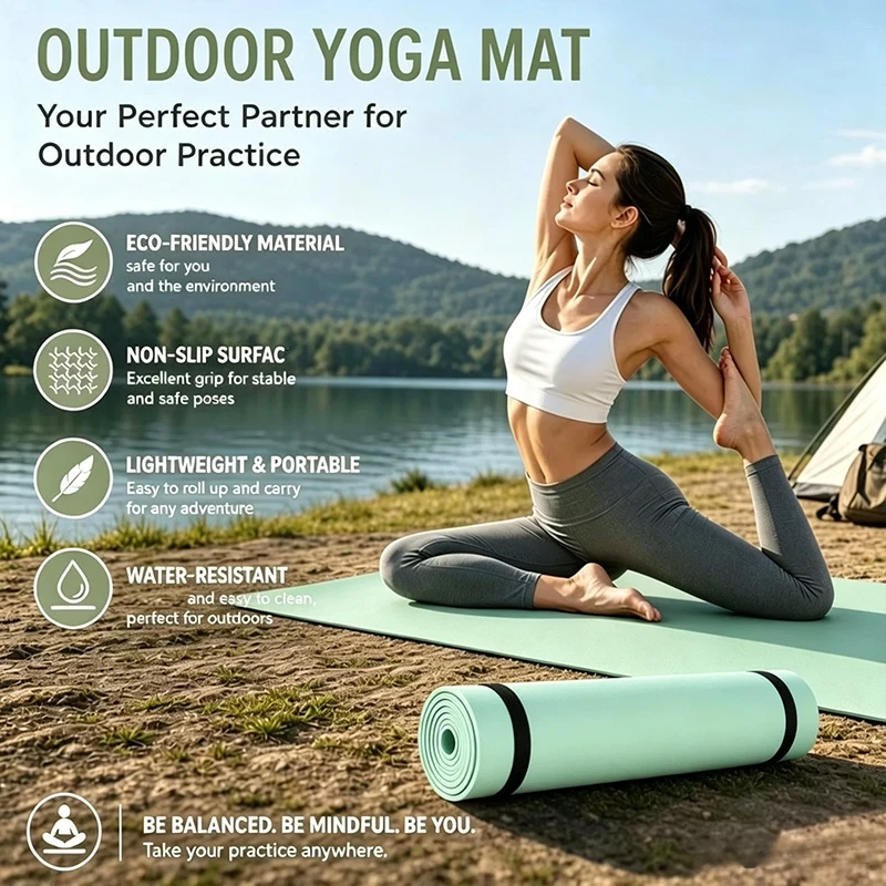 Yoga Mat Pilates Fitness Mat Non‑Slip Yoga Cushion Travel Exercise Pad For Women Home Gym Floor Workout Training 180*50*0.6cm
