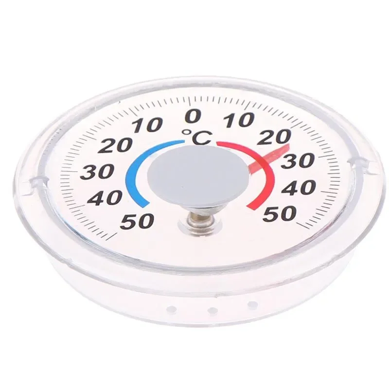 1pc Round Plastic Door And Window Thermometer Outdoor Door Window Thermometer Pointer Type Cold And Heat Watch