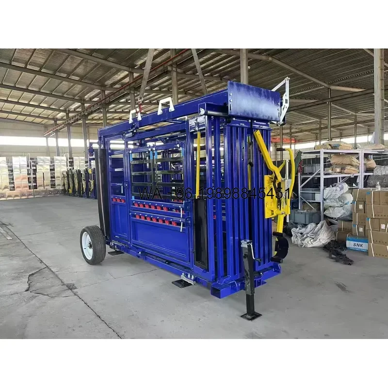 Wmwmnu High Quality Mobile Cattle Hoof Trimming Chute Squeeze Crusher Handling with Weighing Scale for Farm Livestock