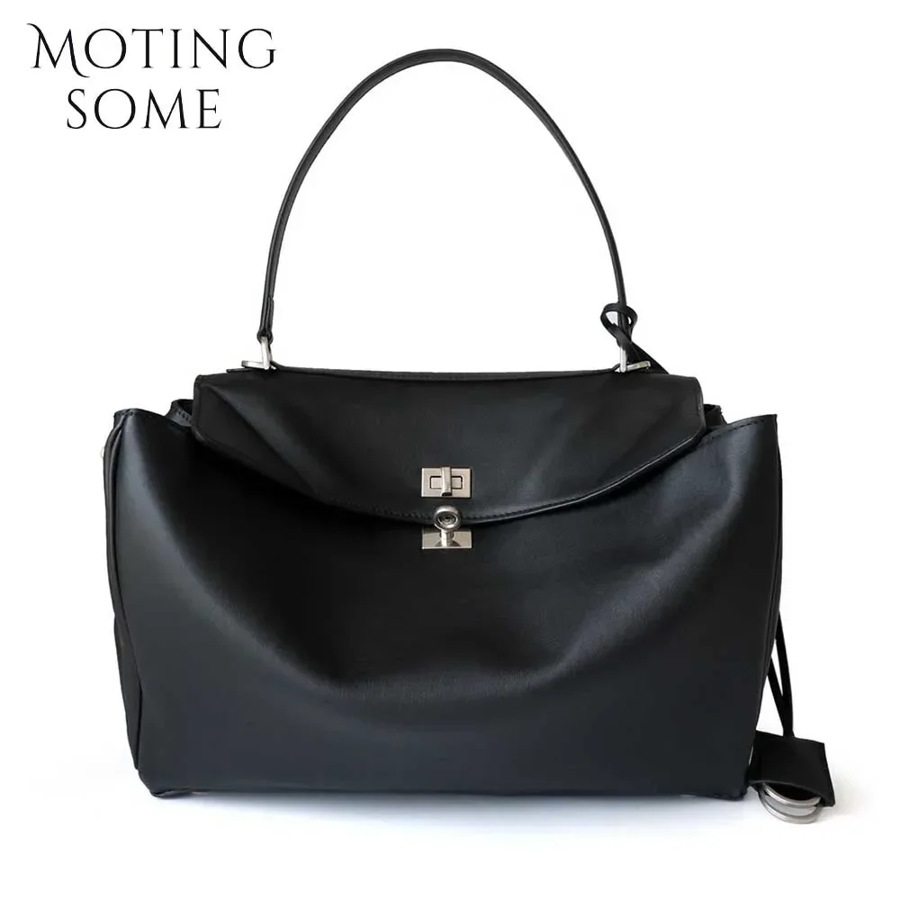 Motingsome 2024 Rodeo Buckle Woman Luxury Designer Bags Cow Leather Handbag Fashion Lady Pouch Retro Underarm Purses Tote New