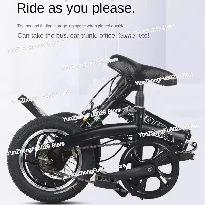 Ultra-Light Mini 12-inch Installation-Free Folding Bicycle Portable Adult & Women's Single-Ride Bicycle for Men