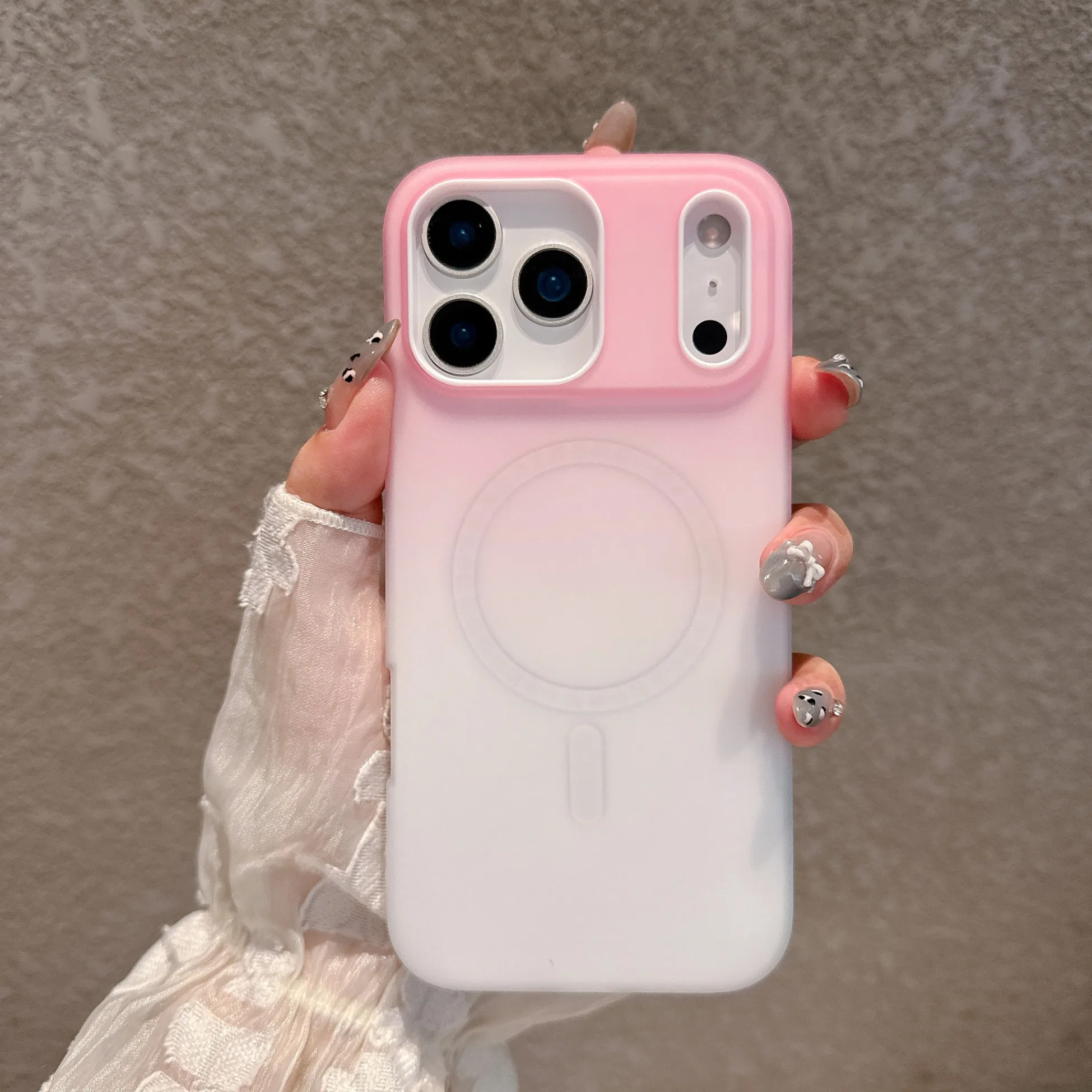 

Creative Adorable NEW Gradient Pattern Magnetic Phone Case For iPhone 16 Pro Max 11 12 13 14 15 Pro 17 Shockproof Soft Cover