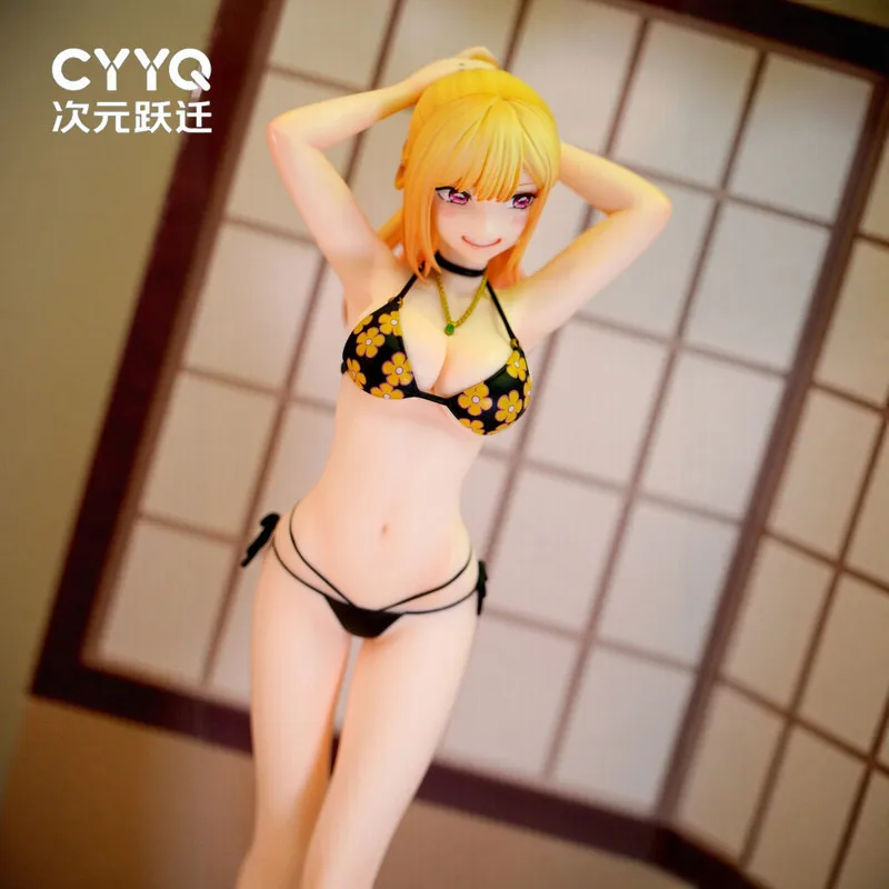 Figura de Marin Kitagawa en traje de baño de My Dress Up Darling, hermosa estatua de anime, modelo de decoración de escritorio para fanáticos del anime.