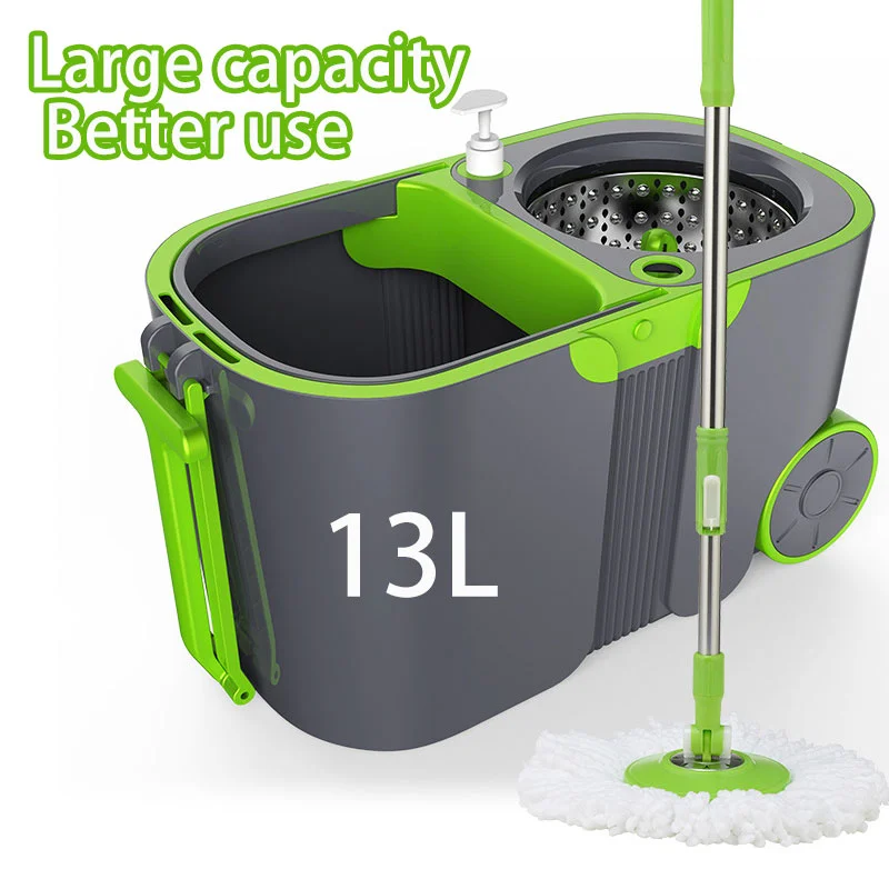 Household Cleaning Mop Set with Big Wheels and Double Drive for Easy Operation