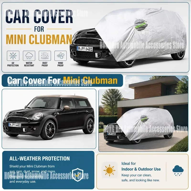 For Mini Clubman R55 F54 Clubvan 2007-2025 Car Cover Waterproof UV Protection Sun Shade Dustproof Windproof Auto Body Shield