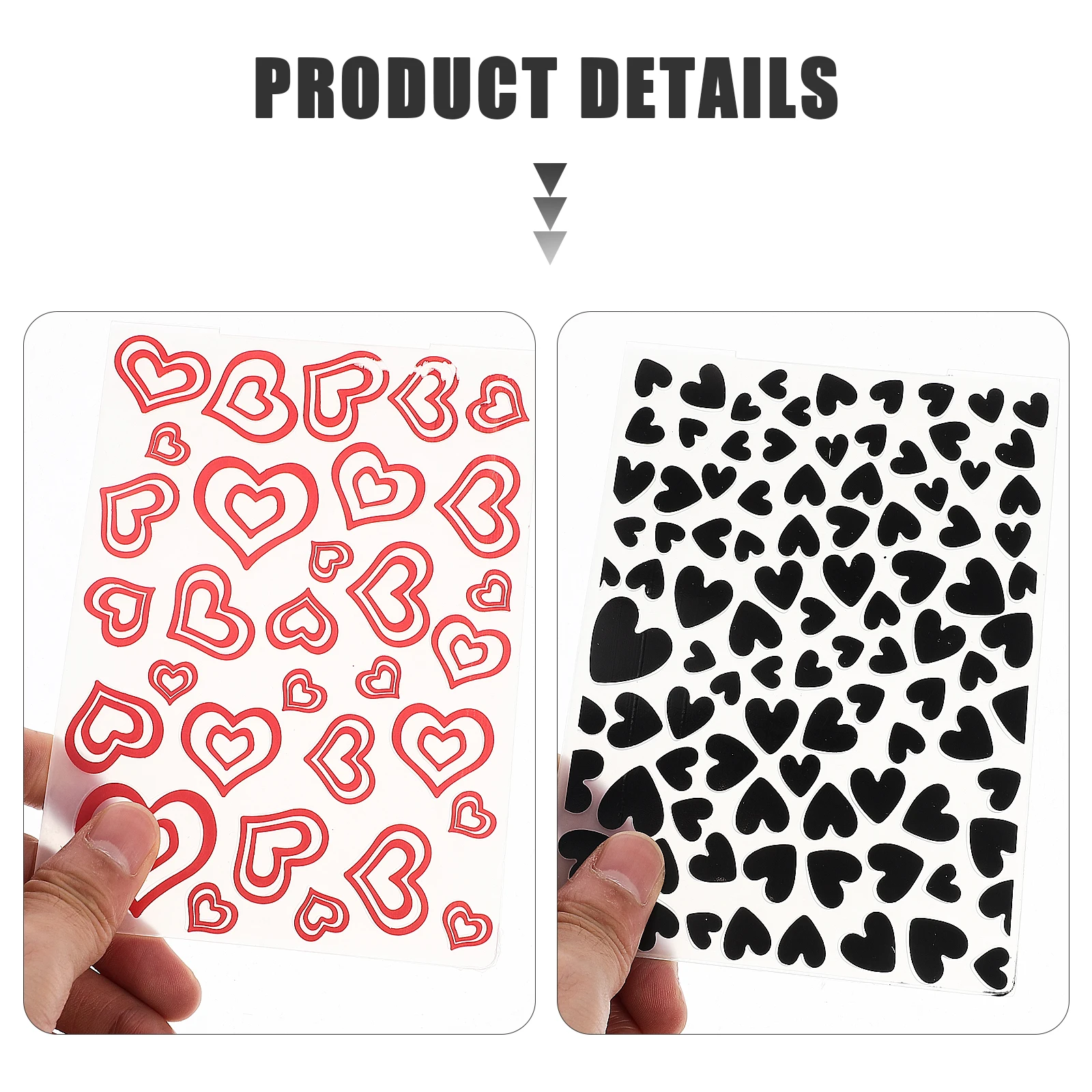 

4Pcs Embossing Templates Plastic Craft Scrapbook Decorative Molds Valentine Hearts Patterns