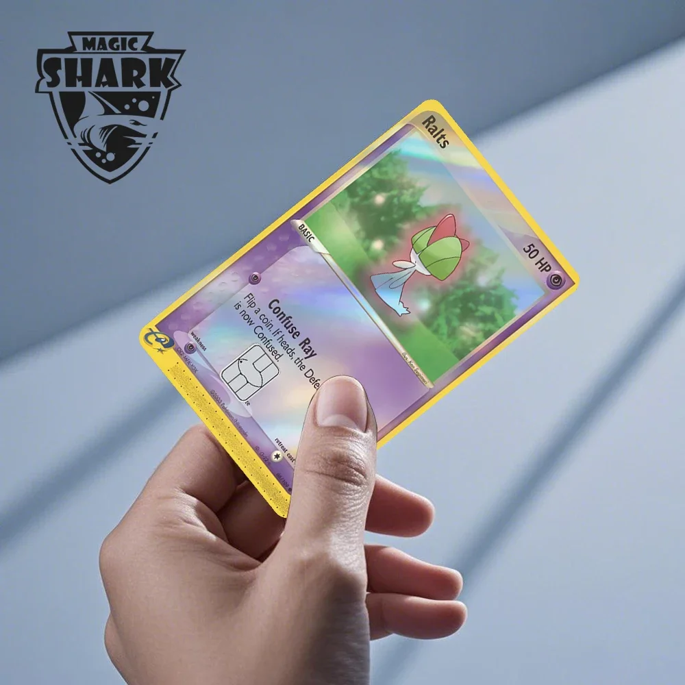 Machamp Milotic Treecko Celebi Jirachi Unbreon Glaceon Dragonite المجسم الليزر ملصق فيلم الجلد لبطاقة الخصم الائتماني