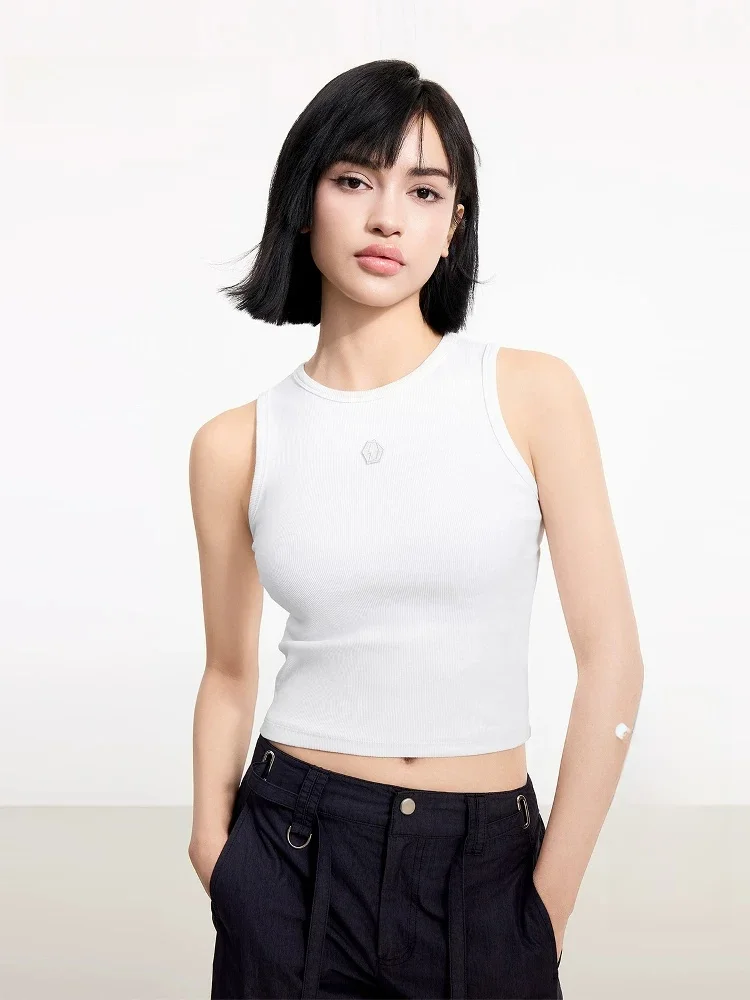LINC Nuevo Chaleco Funcional de Verano con Tirantes Anchos para Mujer, Prenda Interior de Cuello Redondo, Mezcla de Algodón, Tela Elástica, Versátil