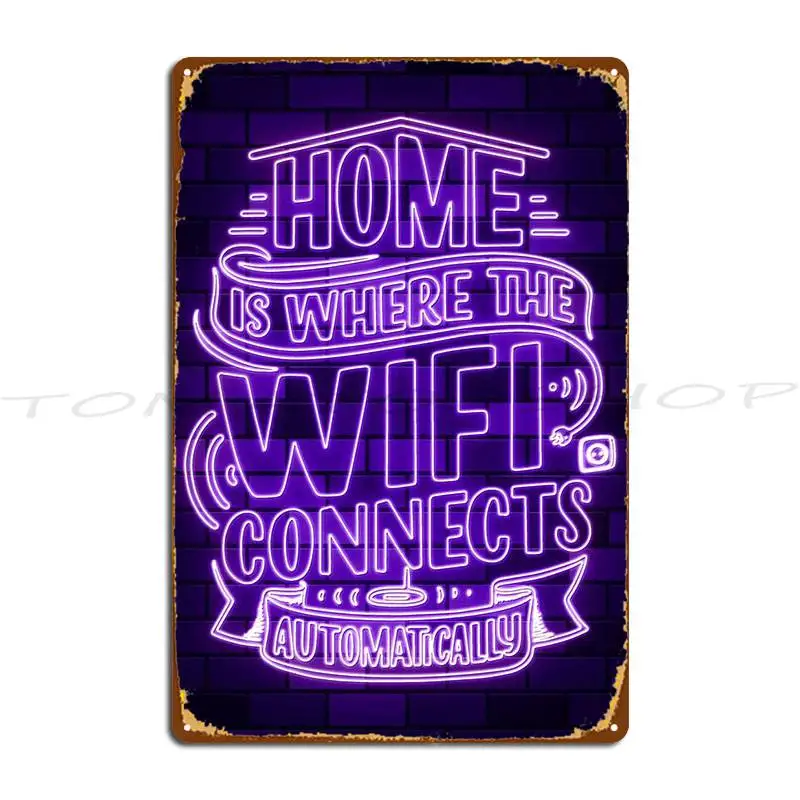 Glowing Wifi Sign Metal Sign Wall Cave Club Personalized Garage printed  Tin Sign Poster