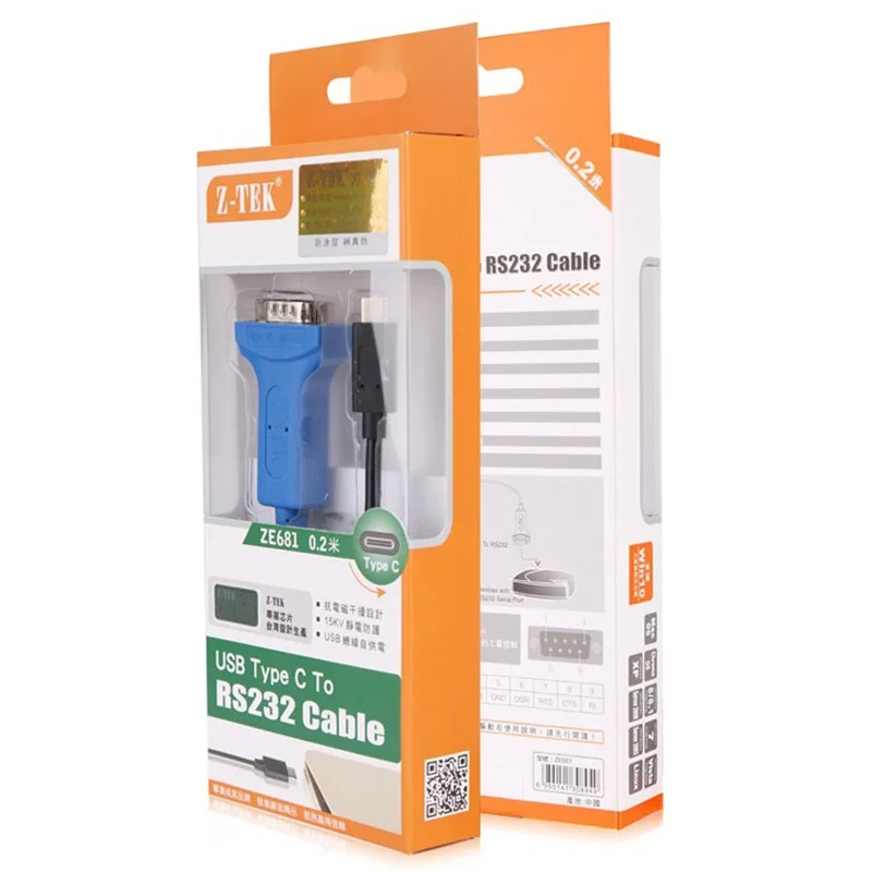 Type-C USB-C to RS232 serial converter adapter cable win10 type c to db9 COM Converter