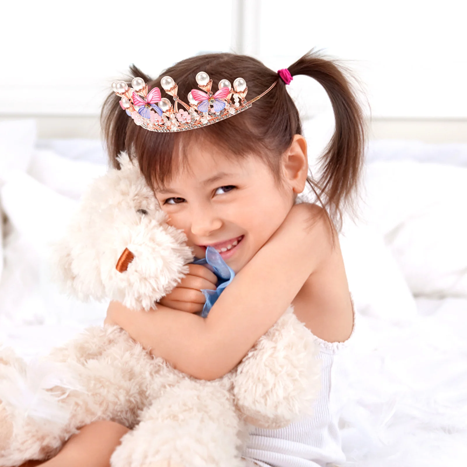 

1 Piece Girls Butterfly Crown Hair Hoop Comfortable Premium Material Kids Party Photo Accessory Creative Headband Fashion
