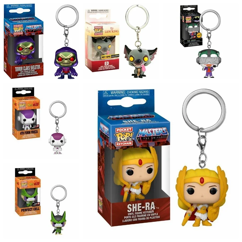 FUNKO the Lion King ED Perfect Cell The Joker Gamer Masters SHE-RA TERROR CLAWS SKELETOR Pocket Pop Vinyl Figure Keychain Toys