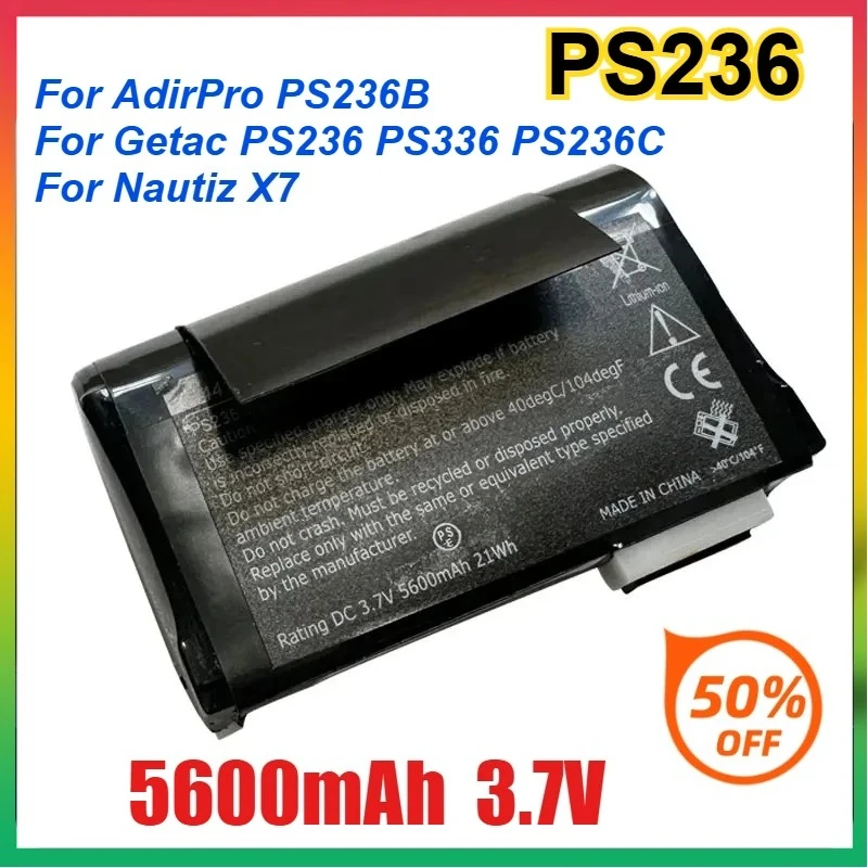 

PS236 5.6Ah Battery for AdirPro PS236B for Getac PS236 PS336 PS236C for Nautiz X7 GIS PDA Handheld Data Controller 441820900006