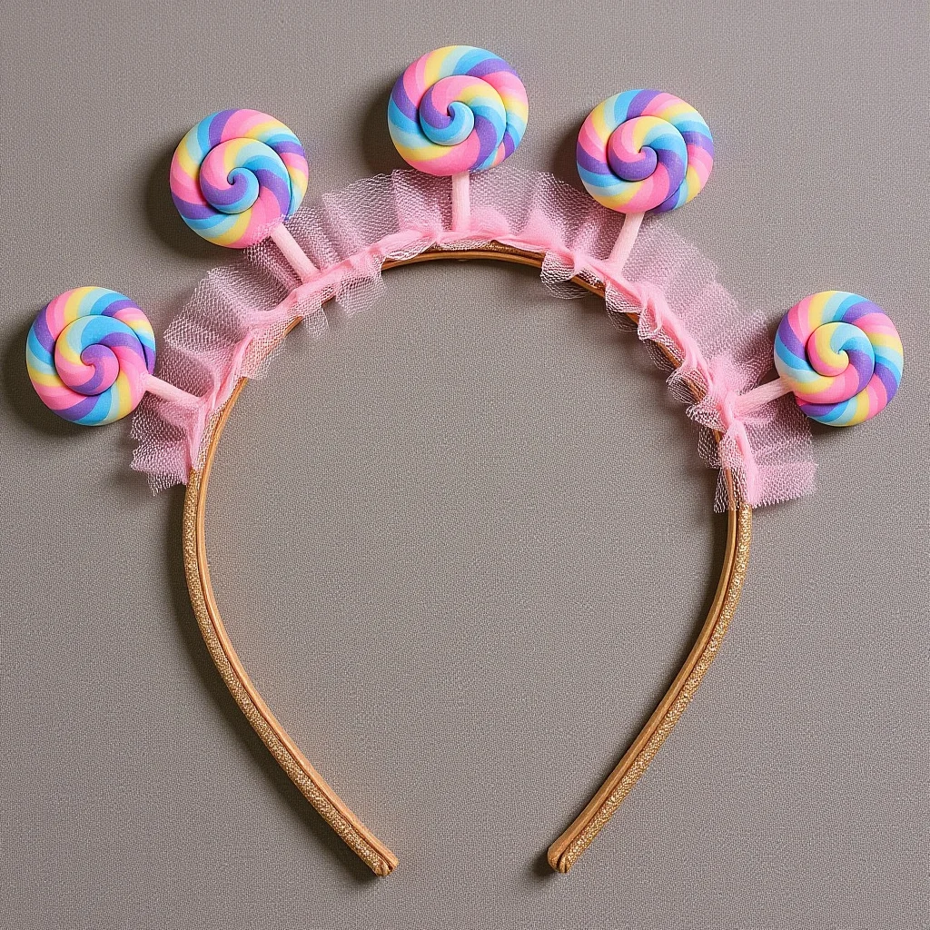 

Kids Lollipop Headband Candy Plastic Hair Hoop Party Hair Accessories Birthday Headband for Girls Comfortable