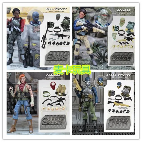 Original G.I.Joe 6-Inch Action Force Pandora Steel Brigade Eclipse Circuit Action Figure Model Garage Kit Desktop Collectin