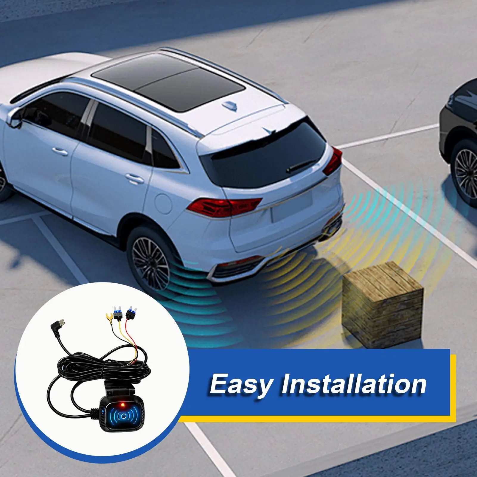 Car Camera Cable Type-C Step-Down Voltage Protection Attachment Car Camera Monitoring Cable For Truck SUV RV Sedan Pickup