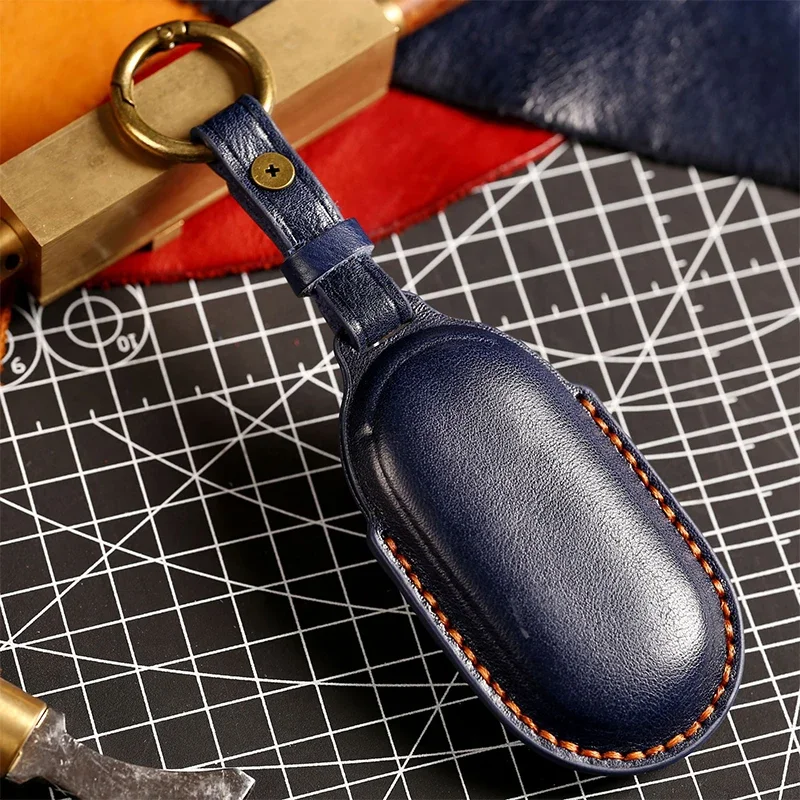 3D Genuine Leather Key Cover for Benz S400L S450 S500 Maybach Full Enclosed Anti-Scratch Fob Protector With Metal Ring - view 5