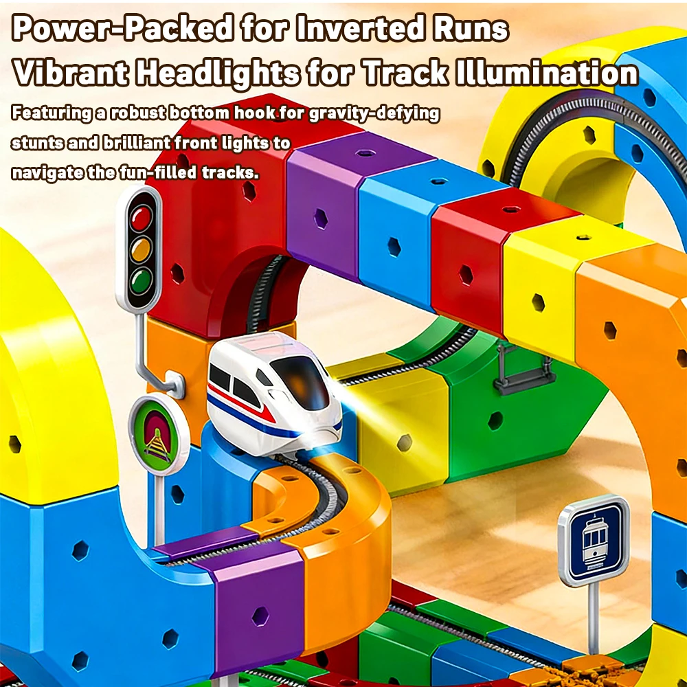 子供用マジックトラック電車電動組み立てブロック磁気レールカー迷路教育玩具キッズイースターギフトおもちゃ