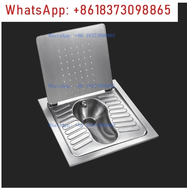 Western style squat toilet stainless steel flush squat toilet pan with cover