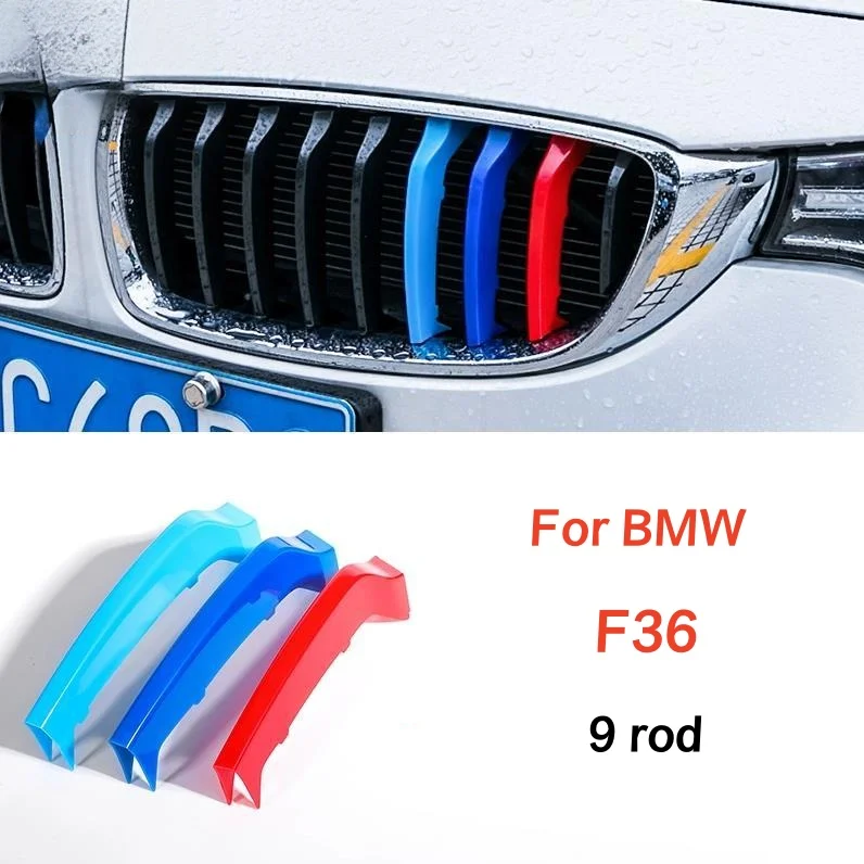 3D Car Front Grille Trim Strips Grill Cover For BMW F36 4 Series 2014 2015 2016 2017 2018 2019 2020 M Stickers Accessories