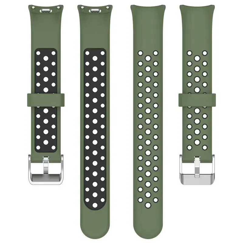 SiliconeTwo Color Strap For Xiaomi Mi Band 9 8 Breathable Sport Smart Watch Wrist Bracelet Band9 Band8 NFC WristBand Accessories image 3